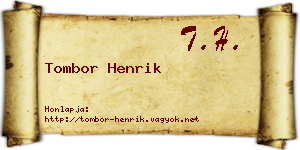 Tombor Henrik névjegykártya